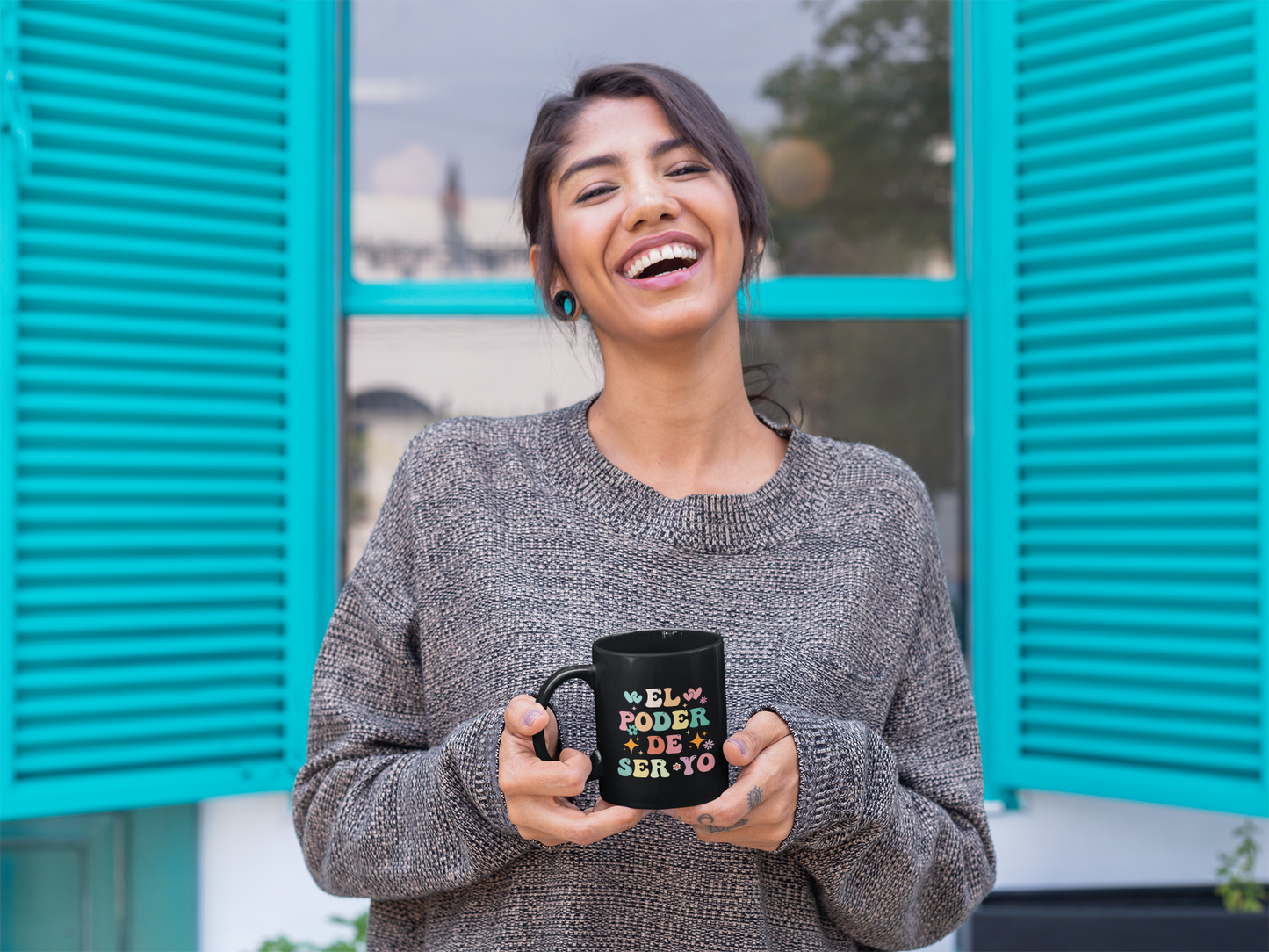 EL-PODER-DE-SER-YO Black Glossy Mug