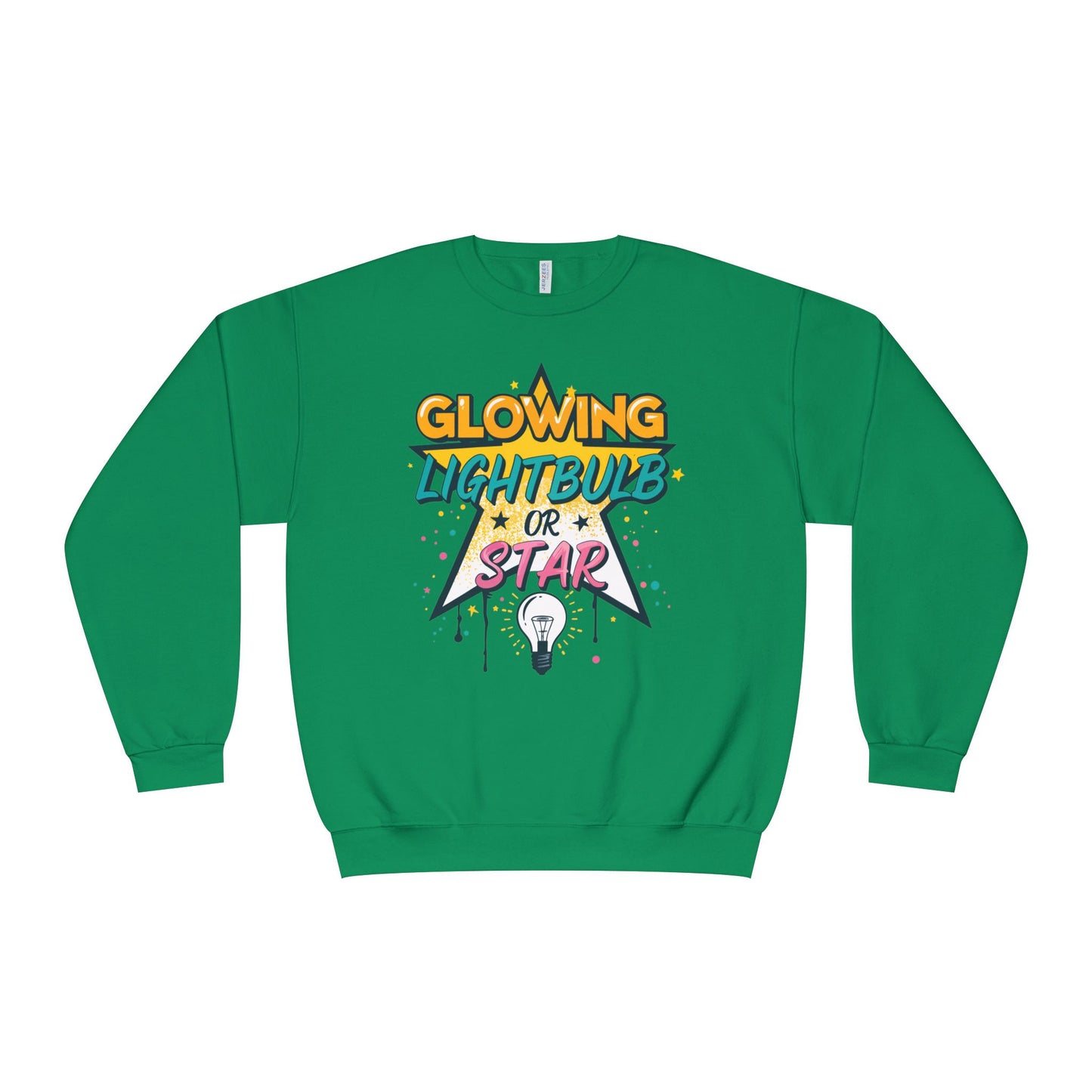Glowing Lightbulb or Star Crewneck Sweatshirt — Retro Graphic Pullover