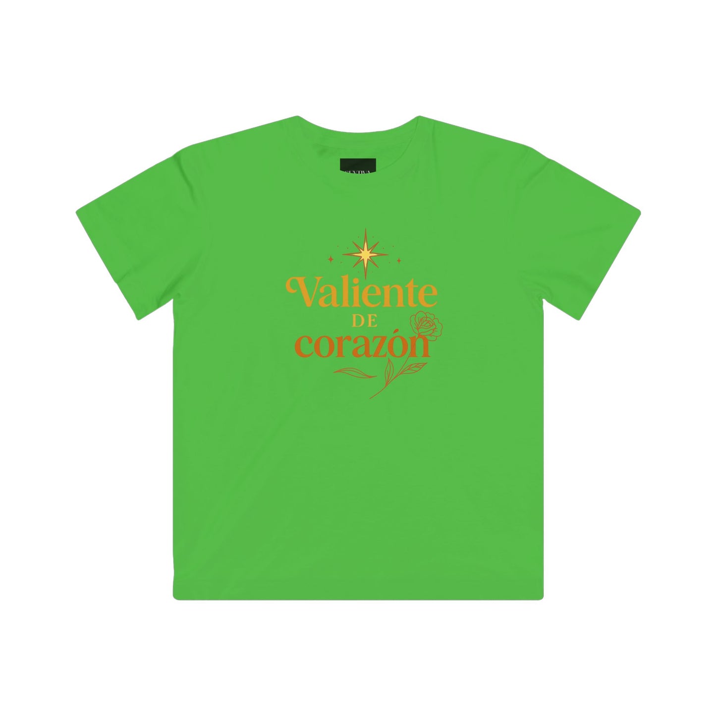 Kids T‑Shirt — "Valiente de Corazón" Floral Design (Brave at Heart)