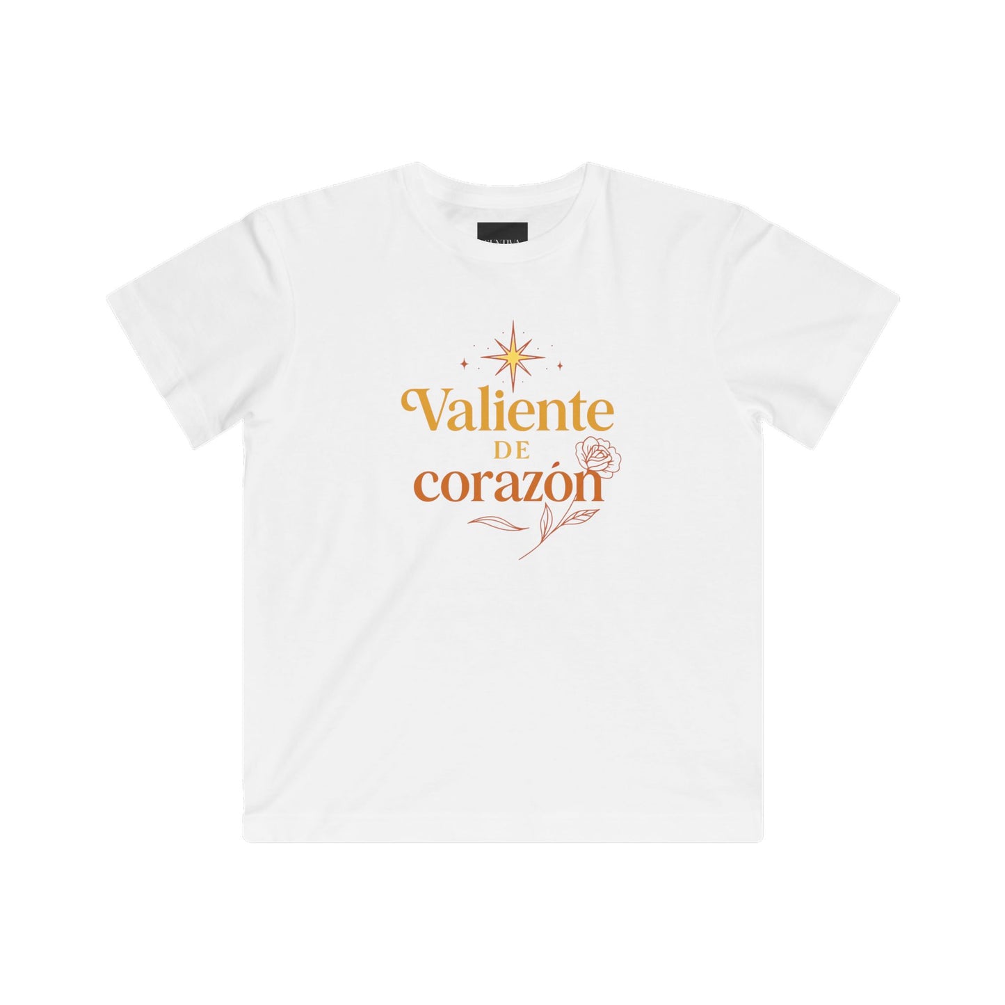Kids T‑Shirt — "Valiente de Corazón" Floral Design (Brave at Heart)