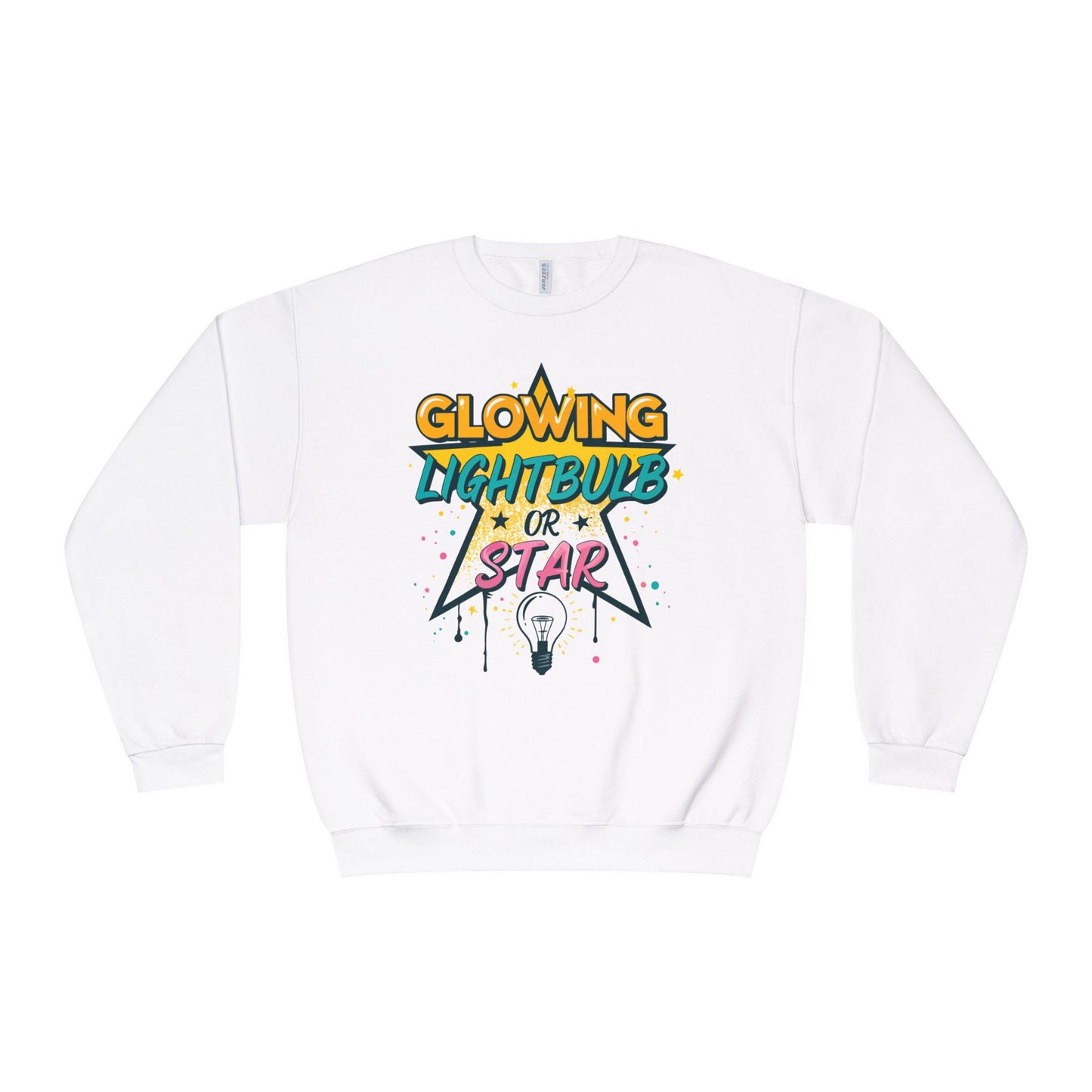 Glowing Lightbulb or Star Crewneck Sweatshirt — Retro Graphic Pullover