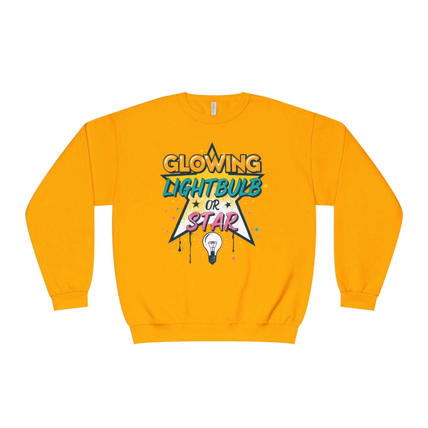 Glowing Lightbulb or Star Crewneck Sweatshirt — Retro Graphic Pullover