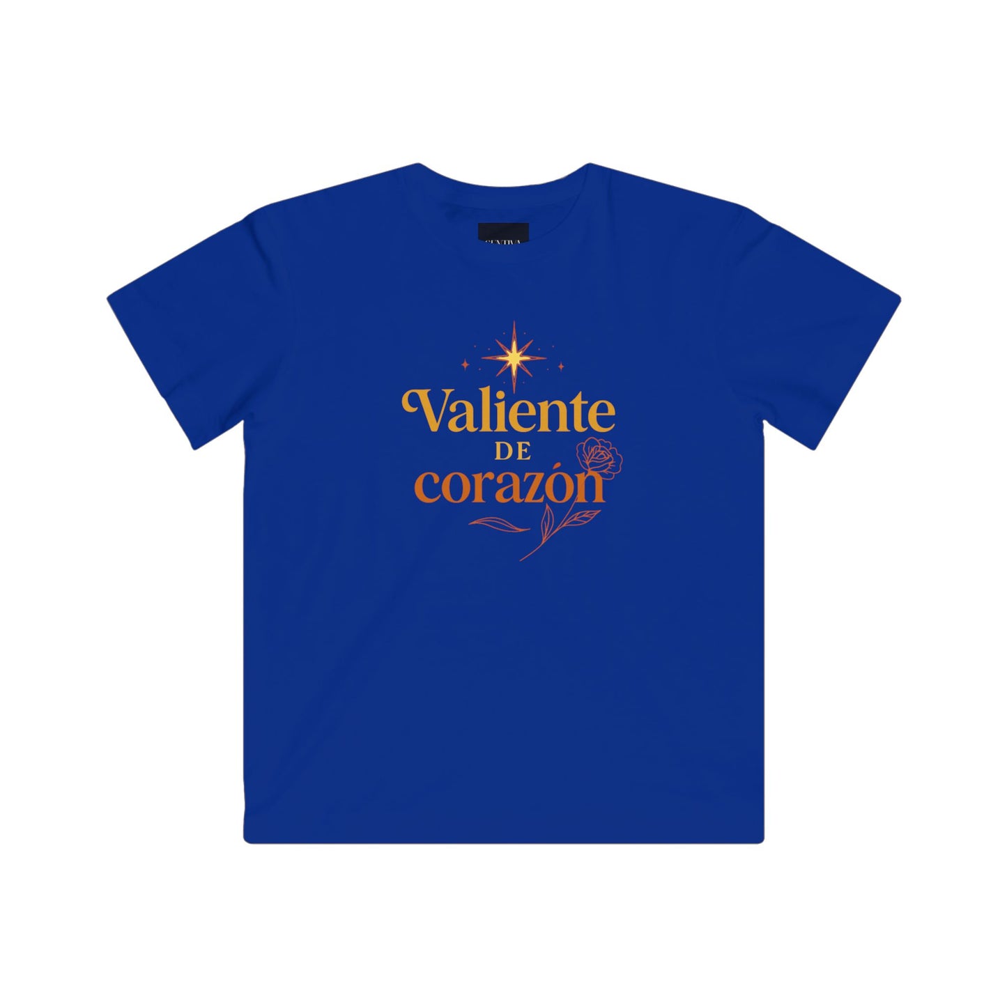 Kids T‑Shirt — "Valiente de Corazón" Floral Design (Brave at Heart)