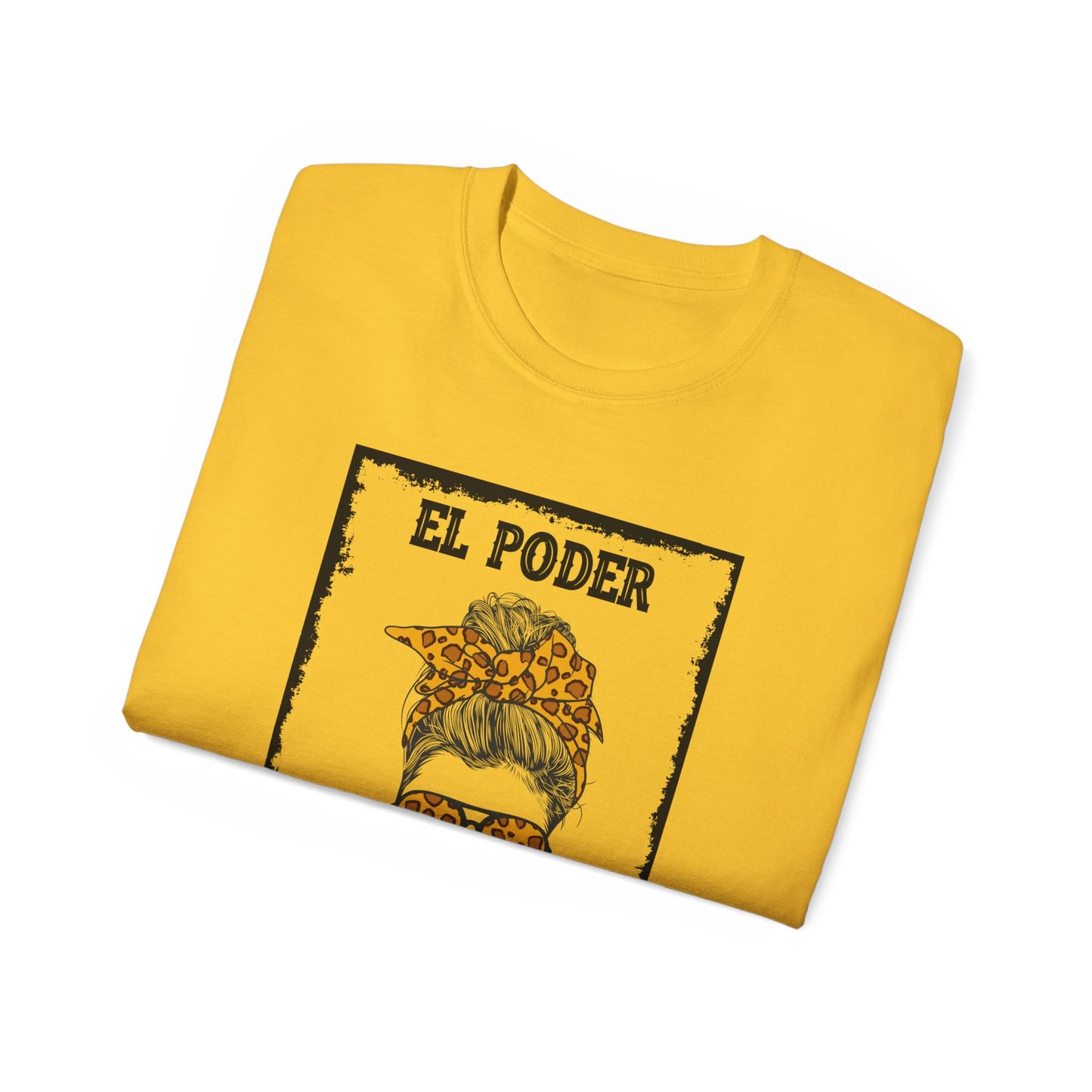 El Poder de Ser Yo T‑Shirt — Empowering Spanish Graphic Tee with Leopard Headscarf