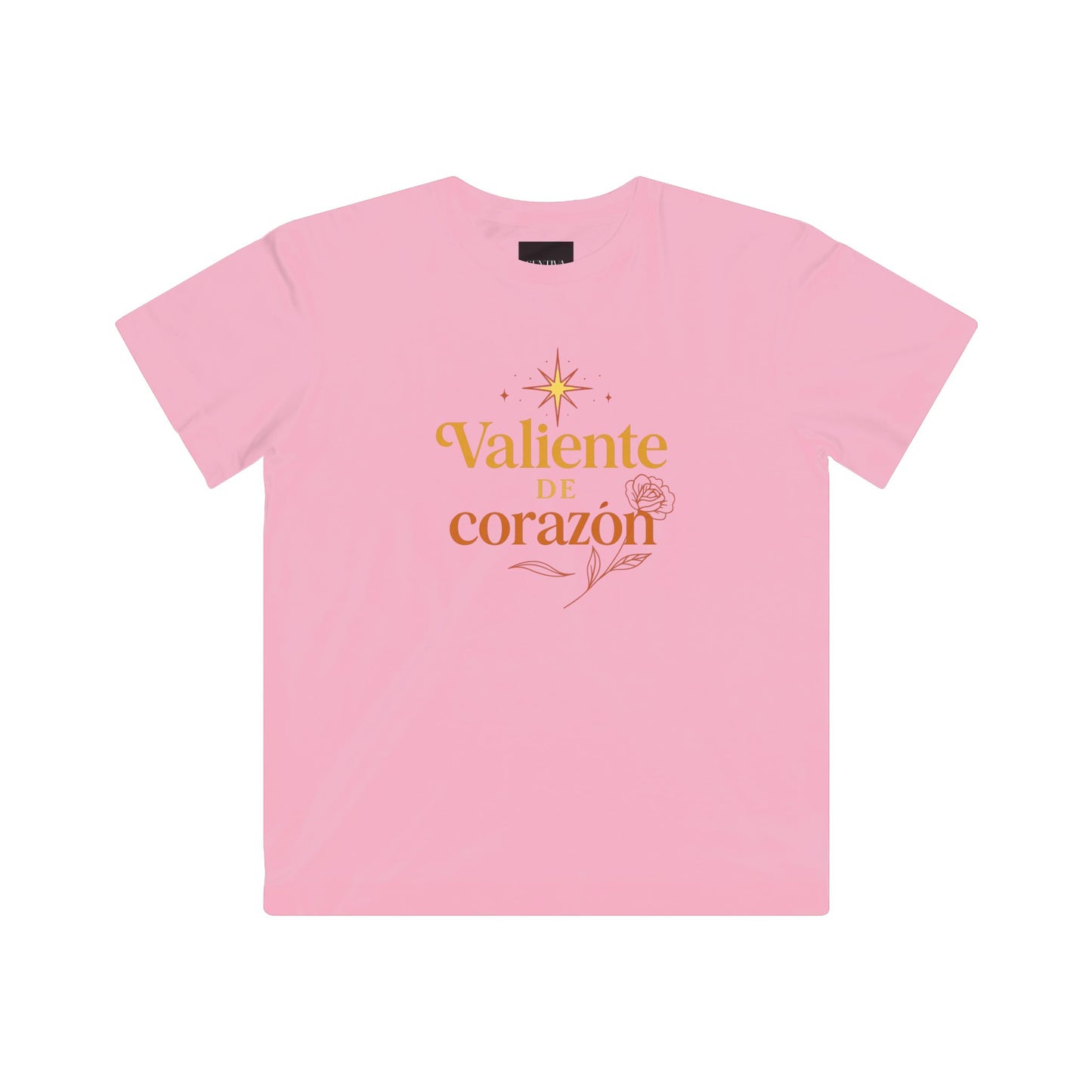 Kids T‑Shirt — "Valiente de Corazón" Floral Design (Brave at Heart)
