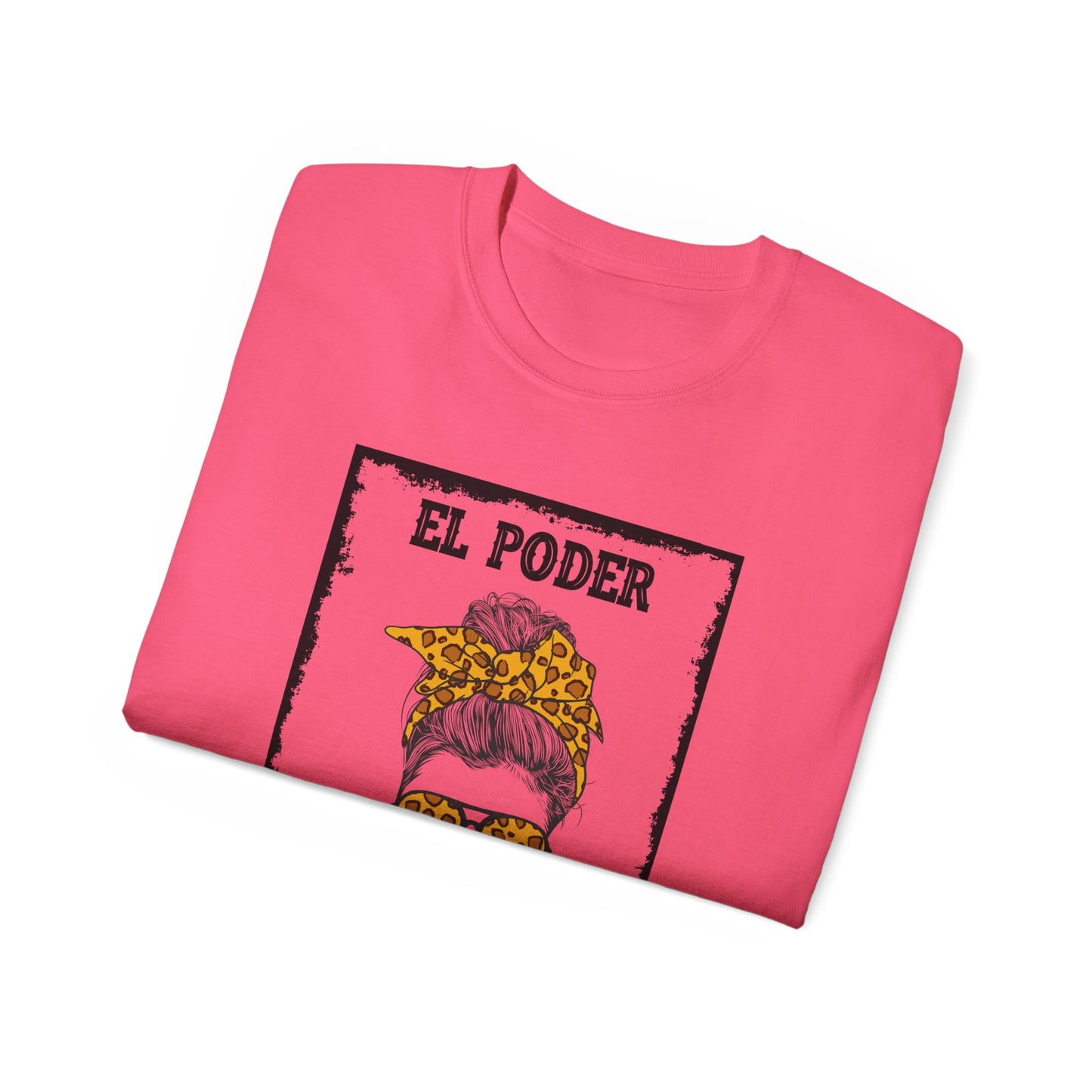 El Poder de Ser Yo T‑Shirt — Empowering Spanish Graphic Tee with Leopard Headscarf