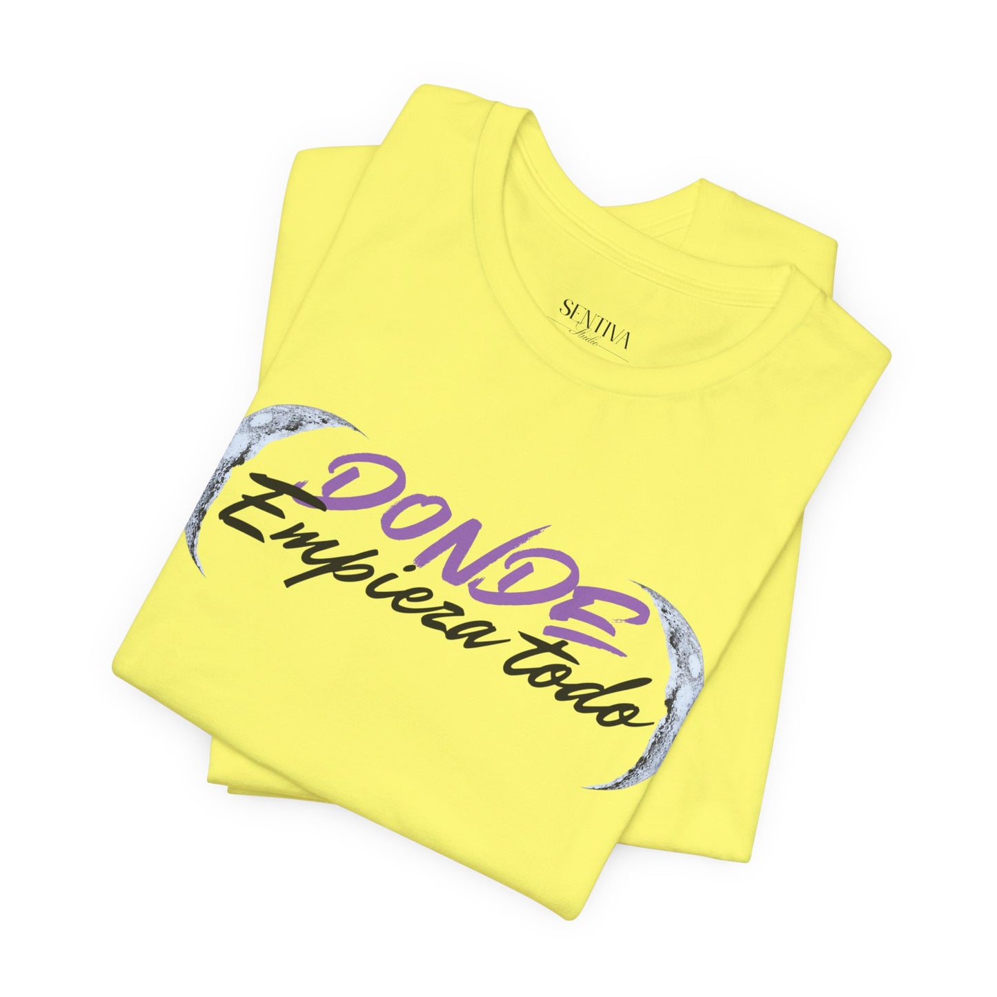 T-Shirt — “Donde Empieza Todo” Moon Graphic Inspirational Tee