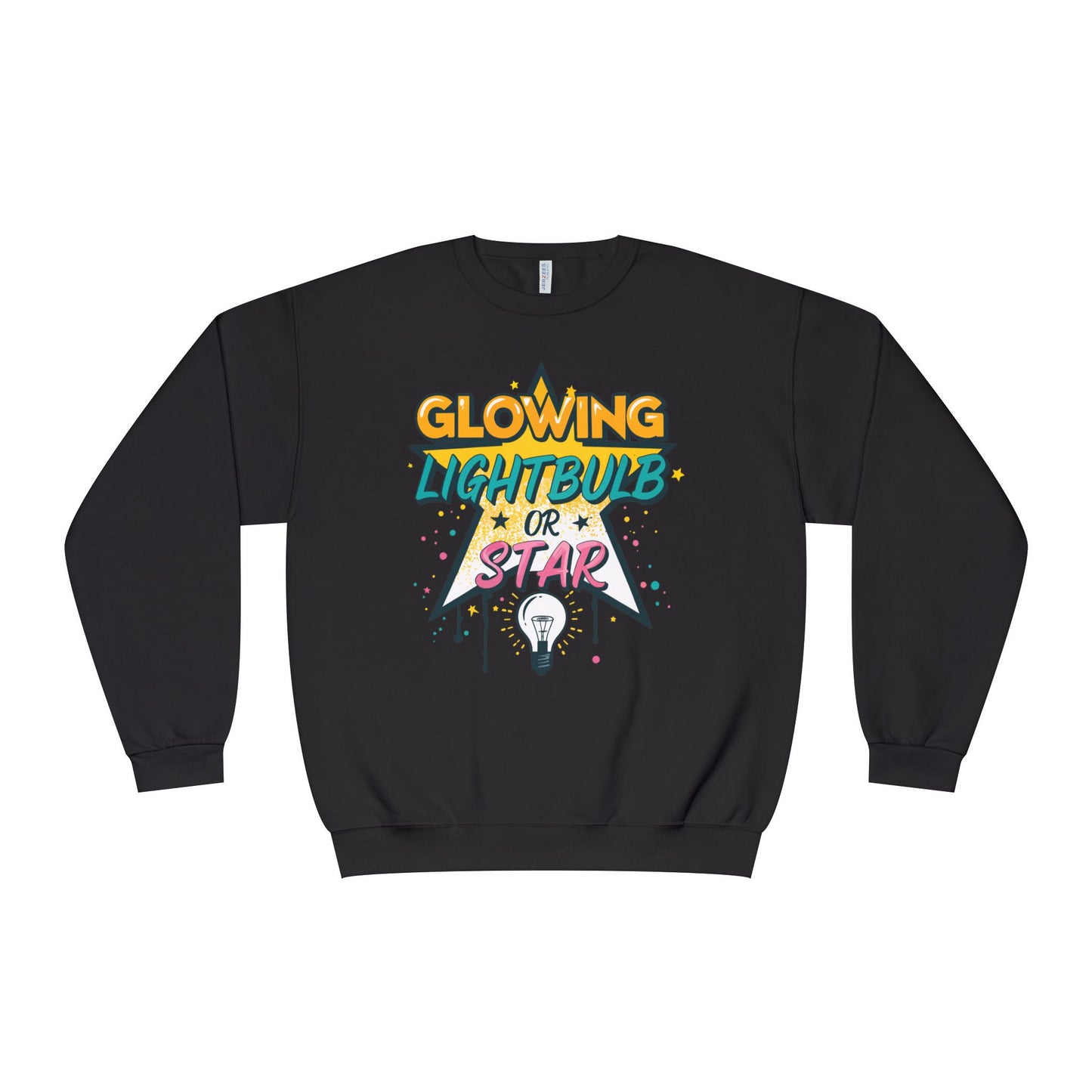 Glowing Lightbulb or Star Crewneck Sweatshirt — Retro Graphic Pullover