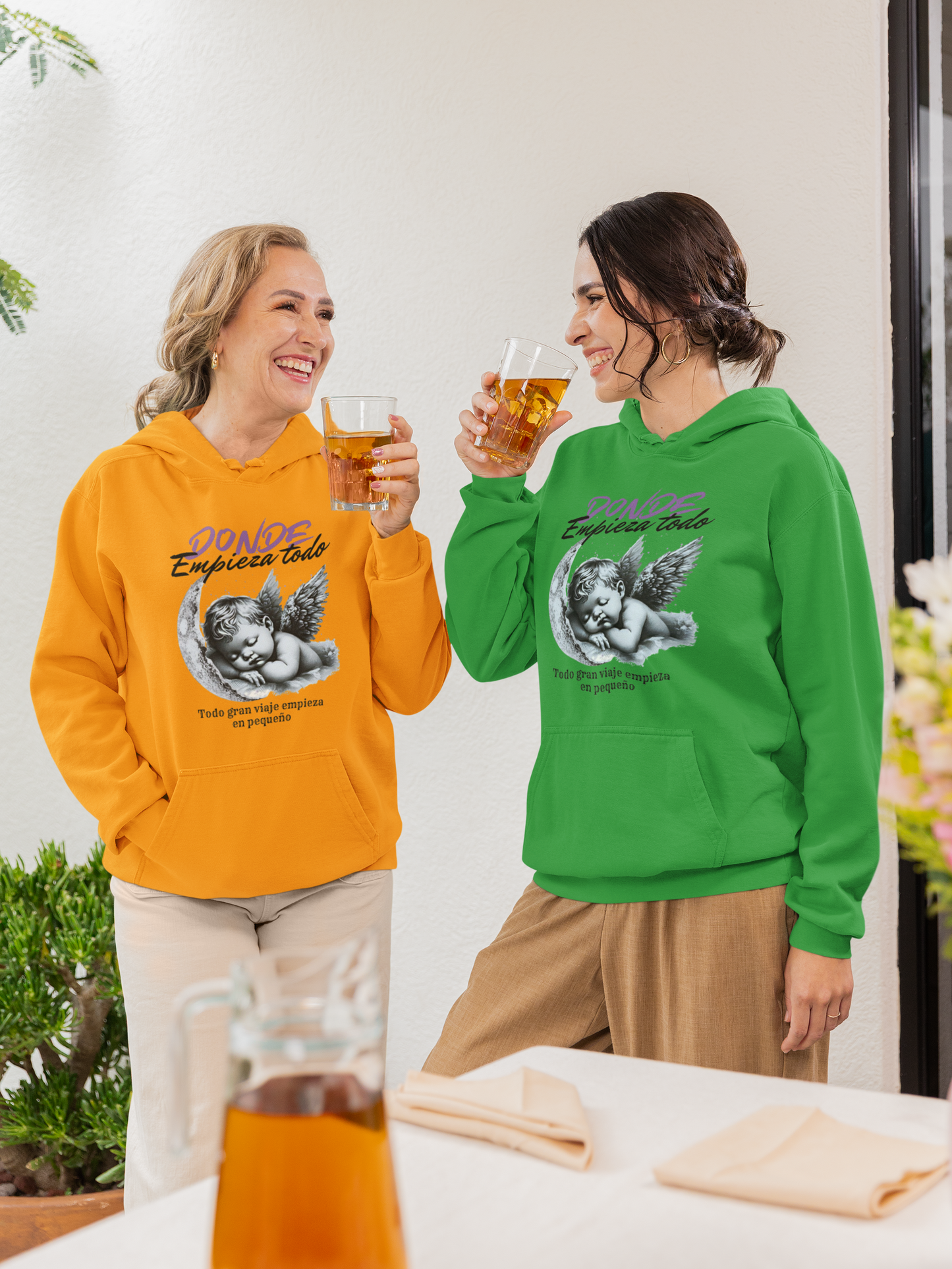 Donde Empieza Todo Vintage Hoodie |  Moon Graphic "Goodbye" Pullover