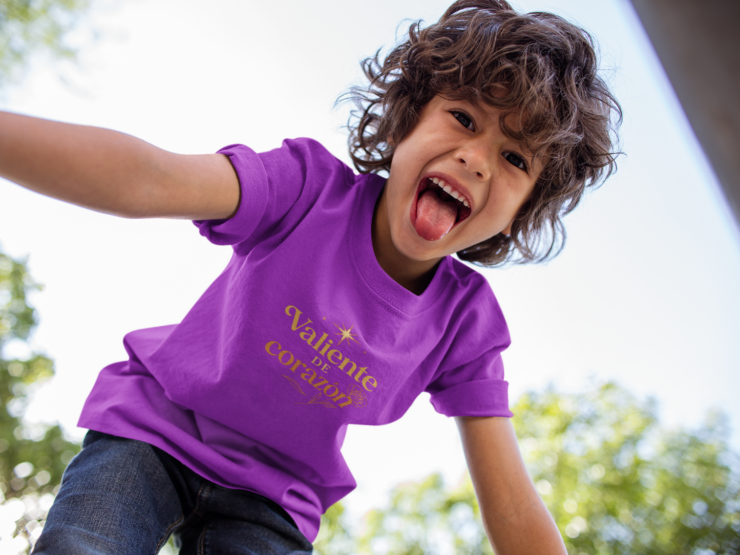 Kids T‑Shirt — "Valiente de Corazón" Floral Design (Brave at Heart)