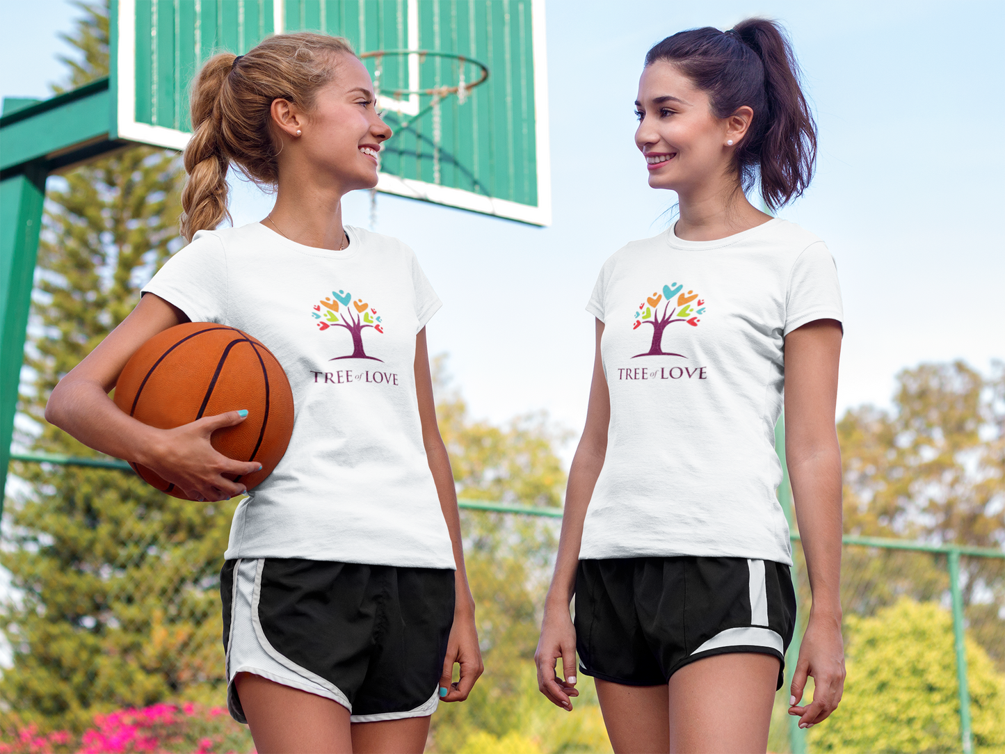 Tree of Love Women's Tee — Heart Tree Graphic Shirt for Moms & Nature Lovers