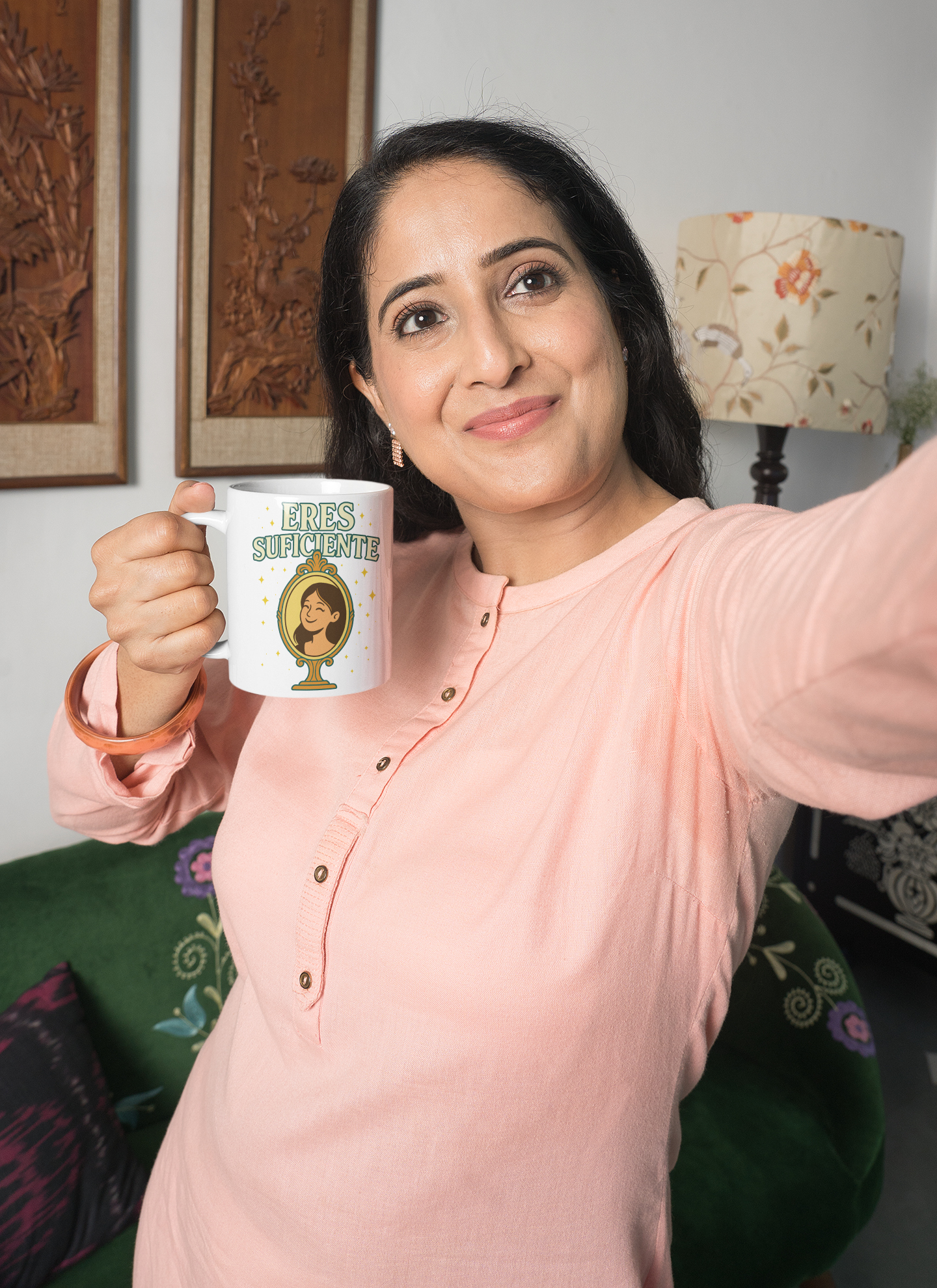 Eres Suficiente Black Mug — Inspirational Spanish Self‑Love Coffee Cup (11oz & 15oz)