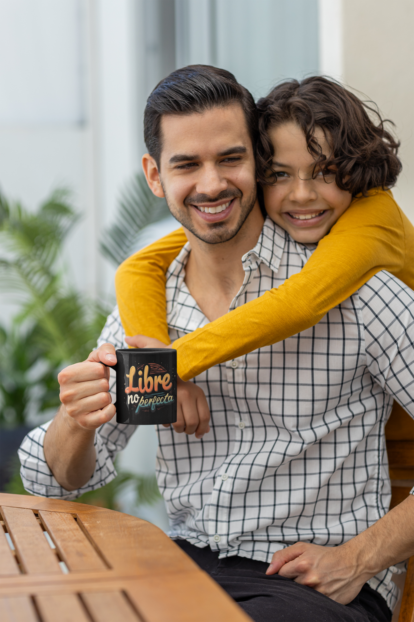 Libre No Perfecta Black Mug — Spanish Freedom Quote Coffee Cup (11oz, 15oz)