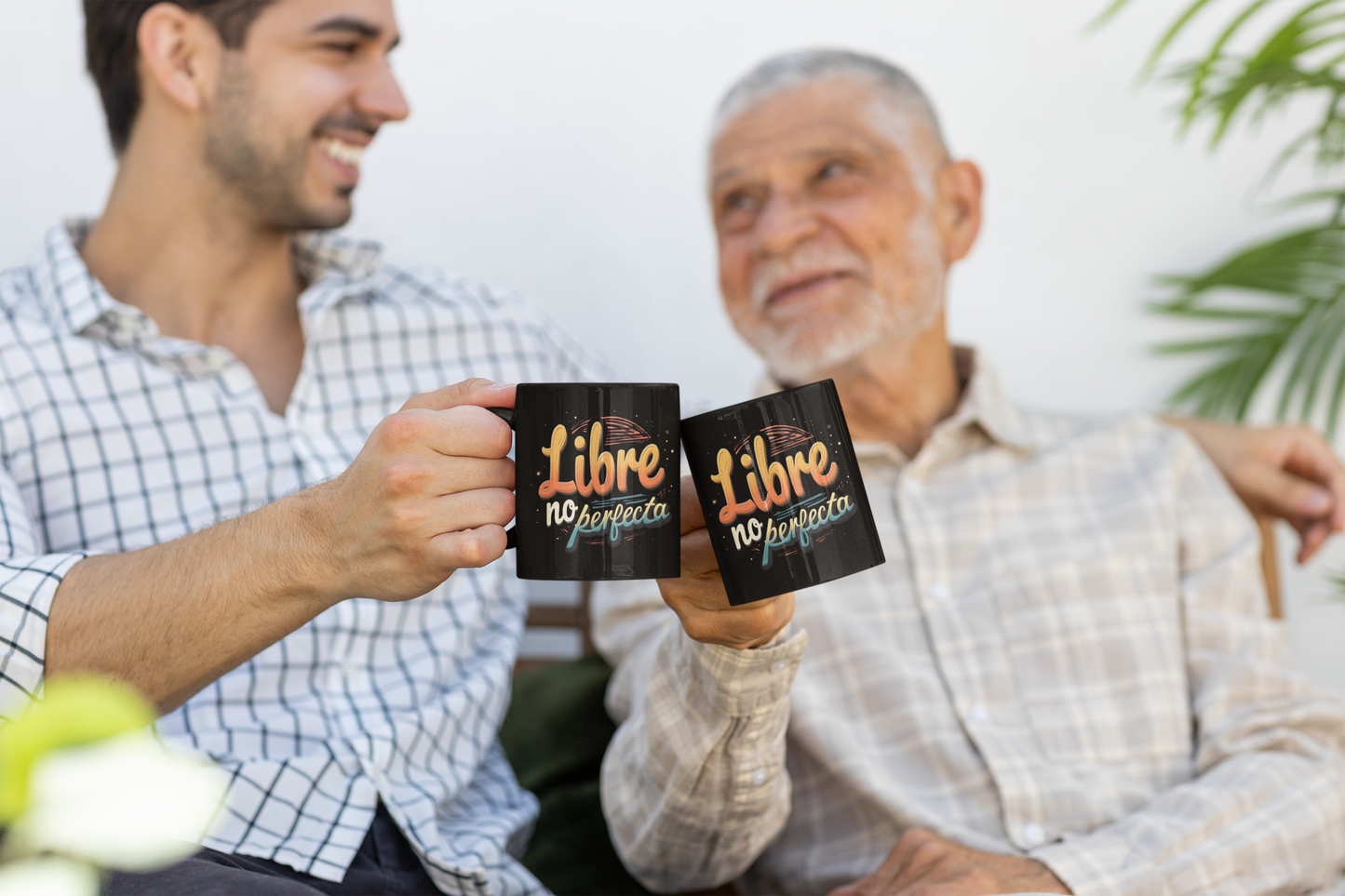 Libre No Perfecta Black Mug — Spanish Freedom Quote Coffee Cup (11oz, 15oz)