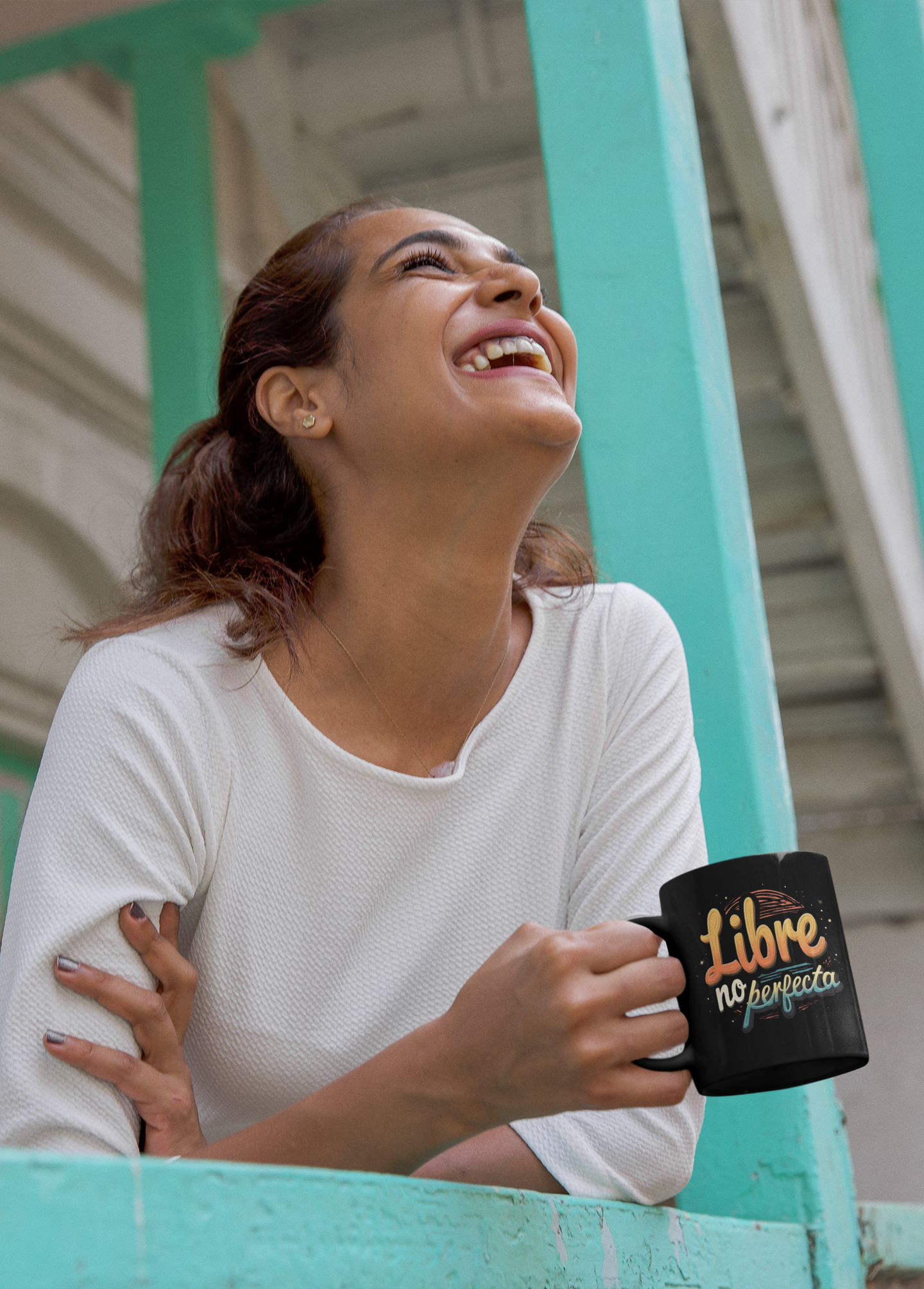 Libre No Perfecta Black Mug — Spanish Freedom Quote Coffee Cup (11oz, 15oz)